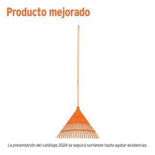 Escoba plástica para jardín, flexible, 23 dientes, mango 48'