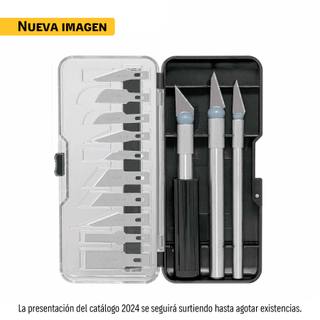 Juego de exactos con 13 cuchillas en estuche, PRETUL