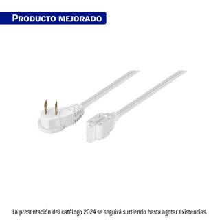 Extensión doméstica aterrizada 4 m blanca con clavija plana