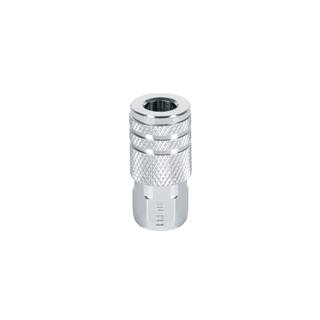 Cople rápido de acero, hembra, cuerda 1/4' NPT, PRETUL