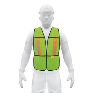 Chaleco de seguridad con cintas reflejantes, verde, Pretul