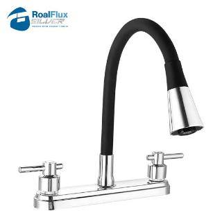 Mezcladora cuello alto para fregadero, negro, FOSET RIVIERA