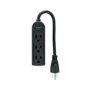 Multicontacto doméstico 3 entradas, negro VOLTECK